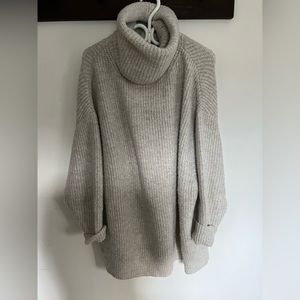 Zara knit oversized grey turtleneck sweater